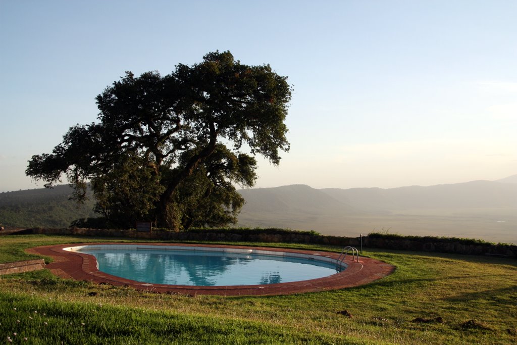 Ngorongoro Sopa Lodge - Swimmingpool mit Blick über den Krater