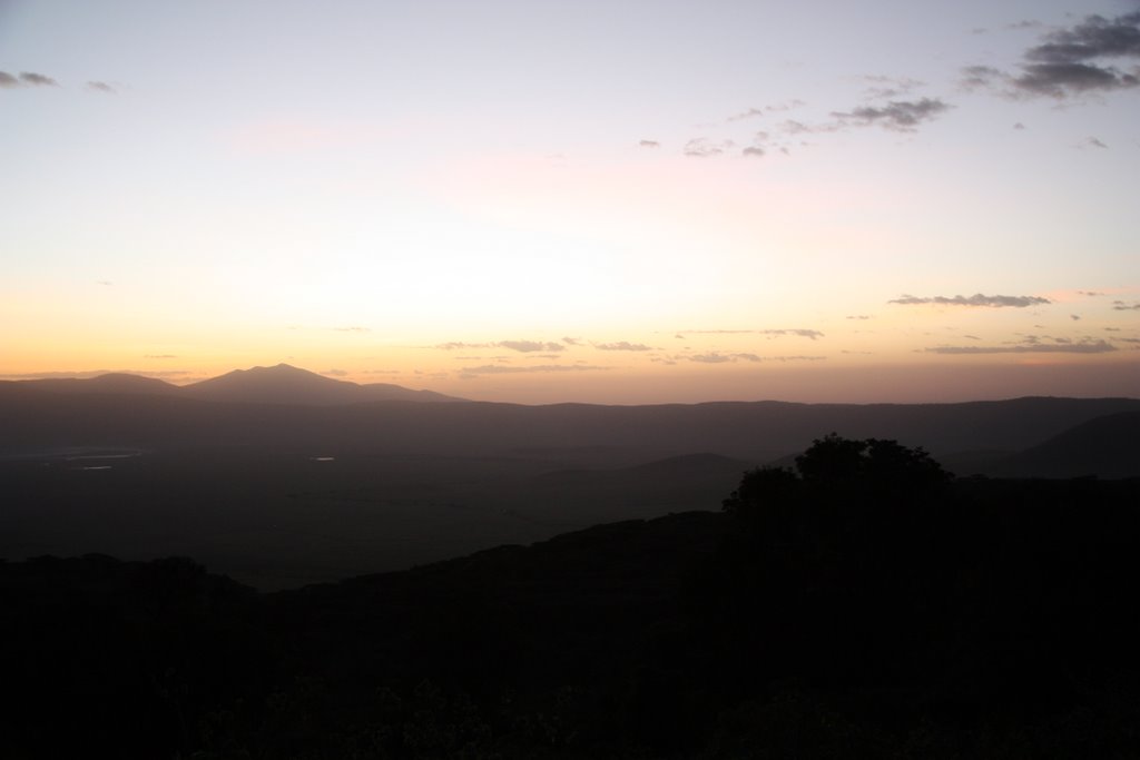 sun set at Ngorongoro Crater