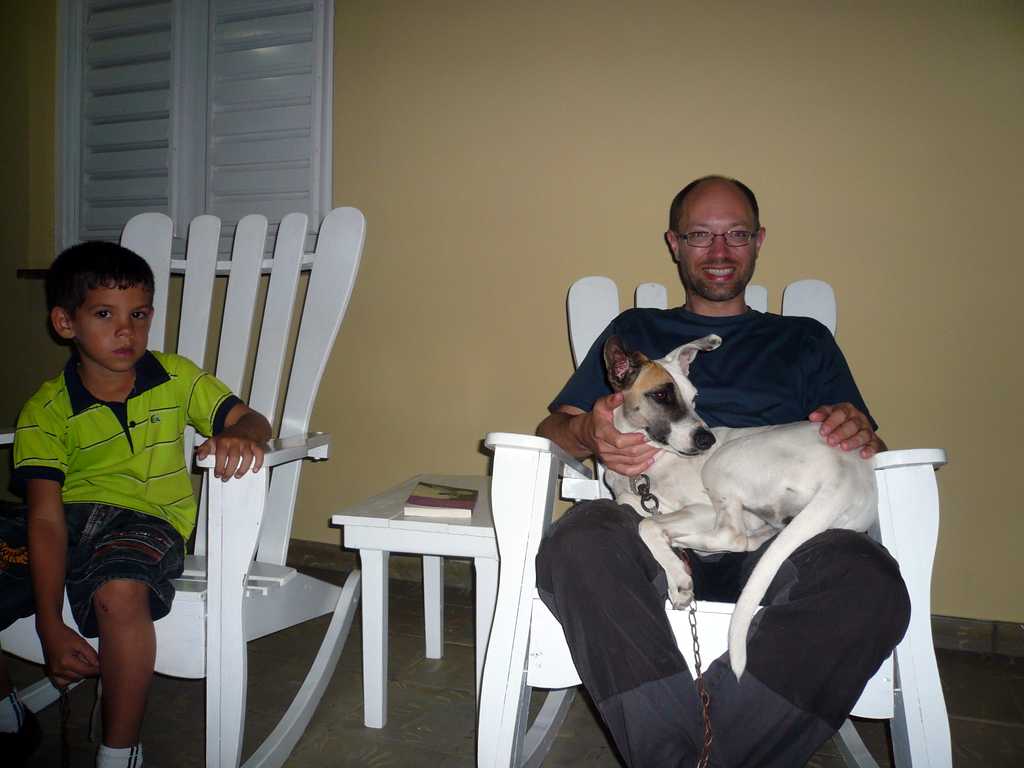 Volker in a rocking chair in Viñales, Cuba
