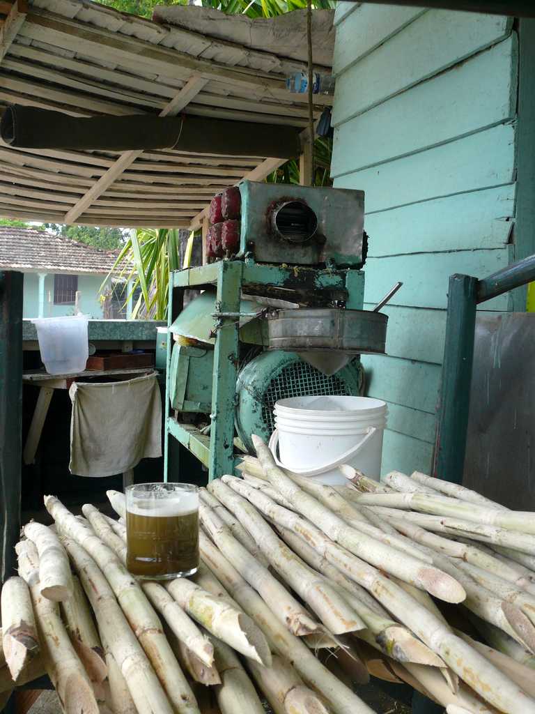 freshly squeezed sugar juice from sugar cane, Cuba