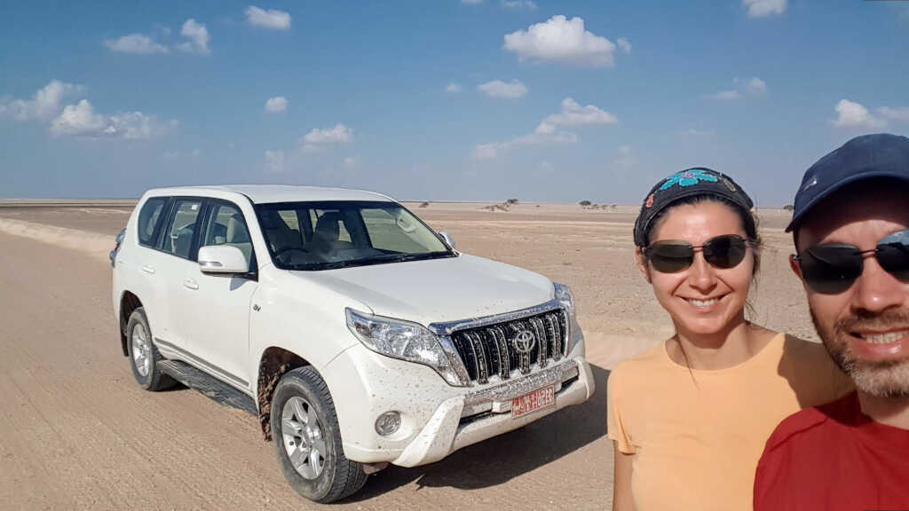 Malina, Volker and their Toyota Prado in Oman